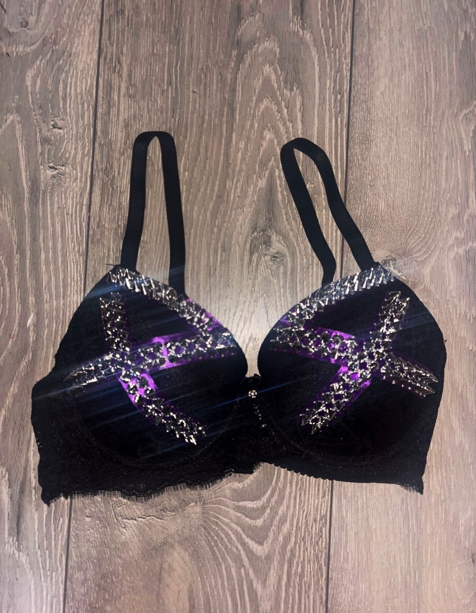 Violet Venom Spiked (no cross) push up bra