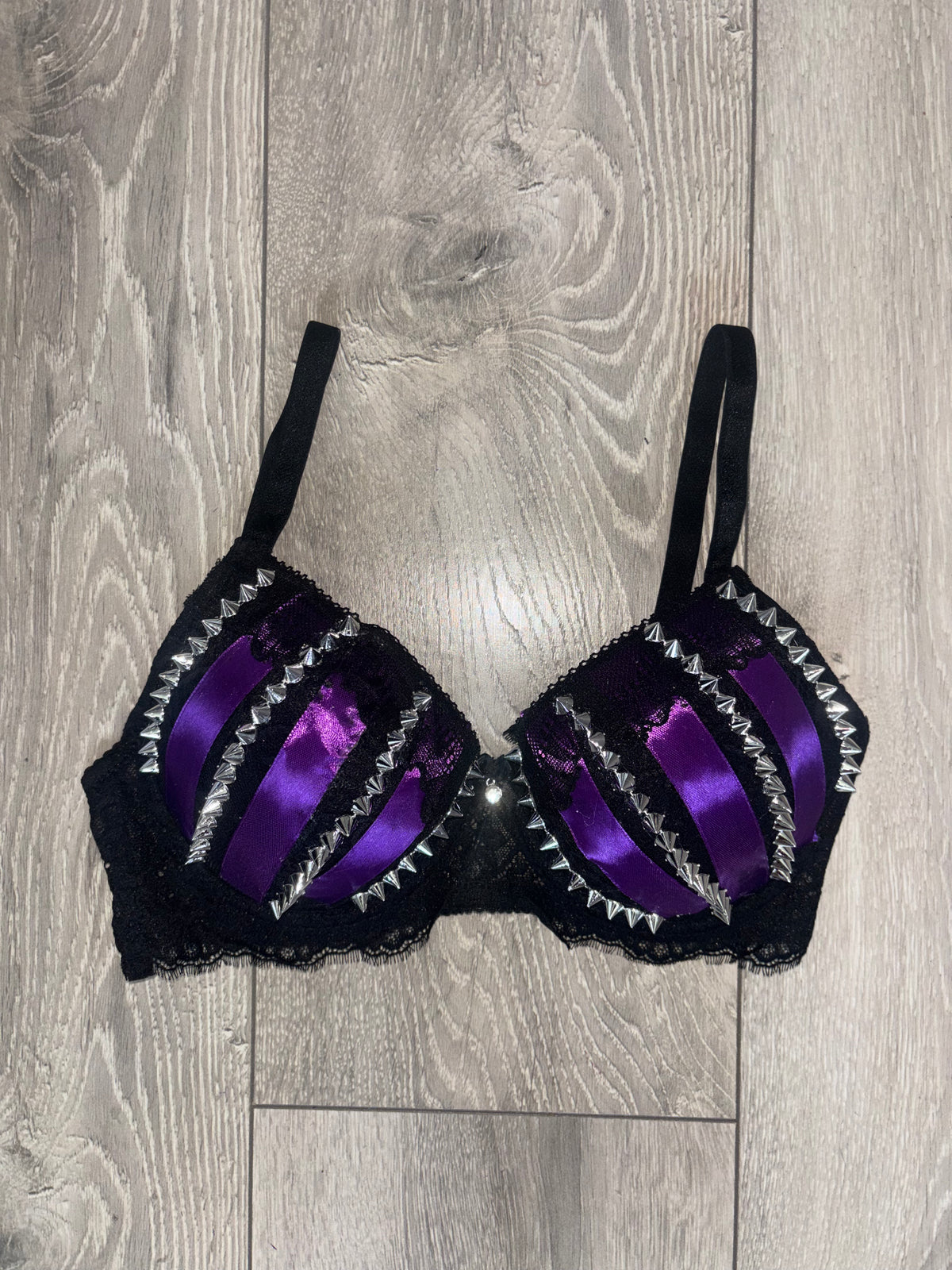 Purple Poison Spiked (no cross) Push up bra