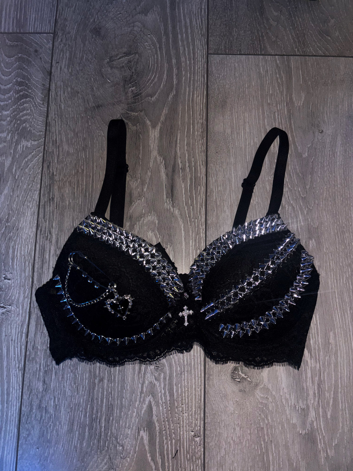 The Black Swan (with cross) Spiked push up bra