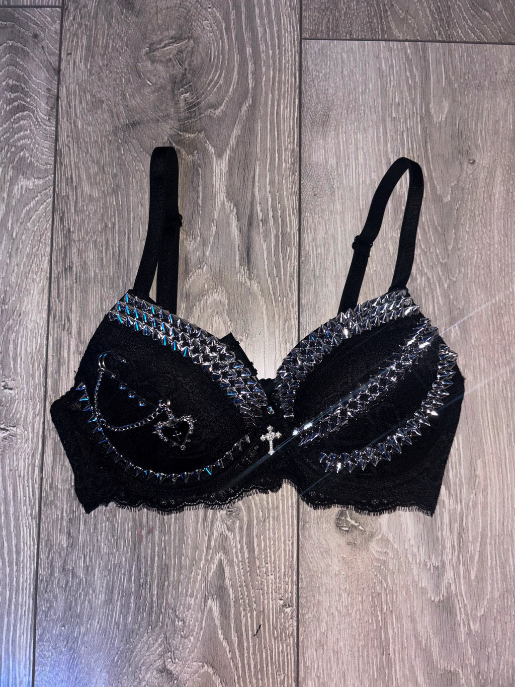 The Black Swan (with cross) Spiked push up bra