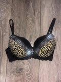 Leopard print Y2K (with cross) Spiked push up bra