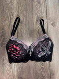 Pink Crush Skull Spiked (with cross) push up bra