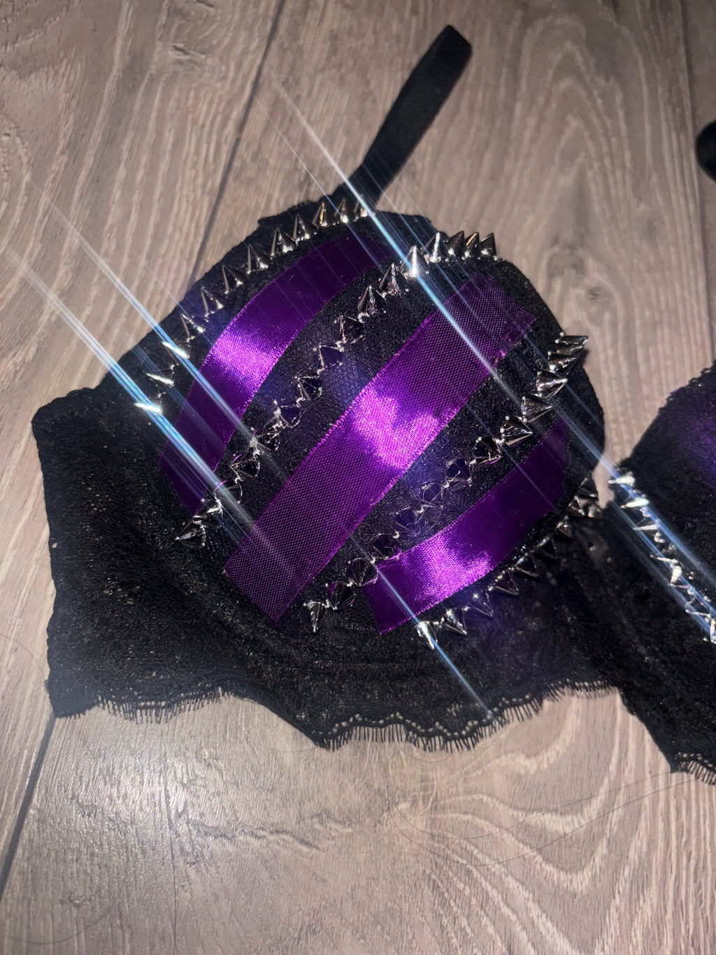 Purple Poison Spiked (with cross) Push up bra