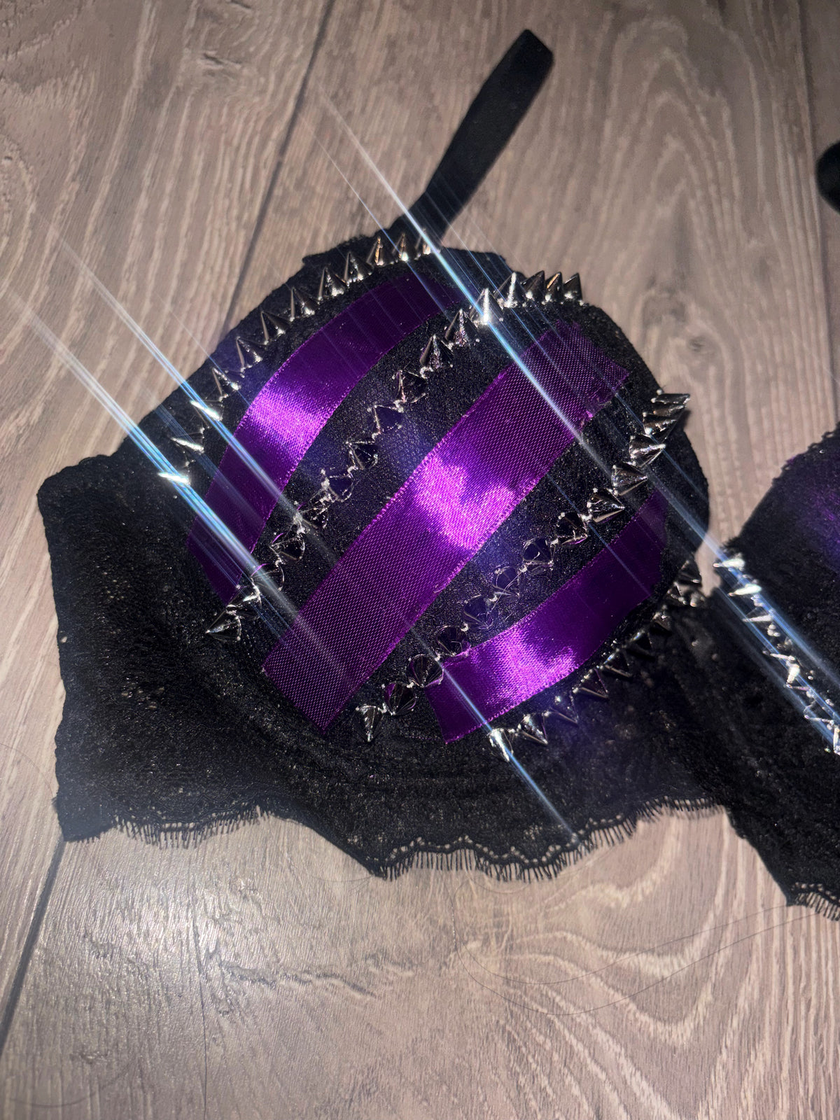 Purple Poison Spiked (with cross) Push up bra