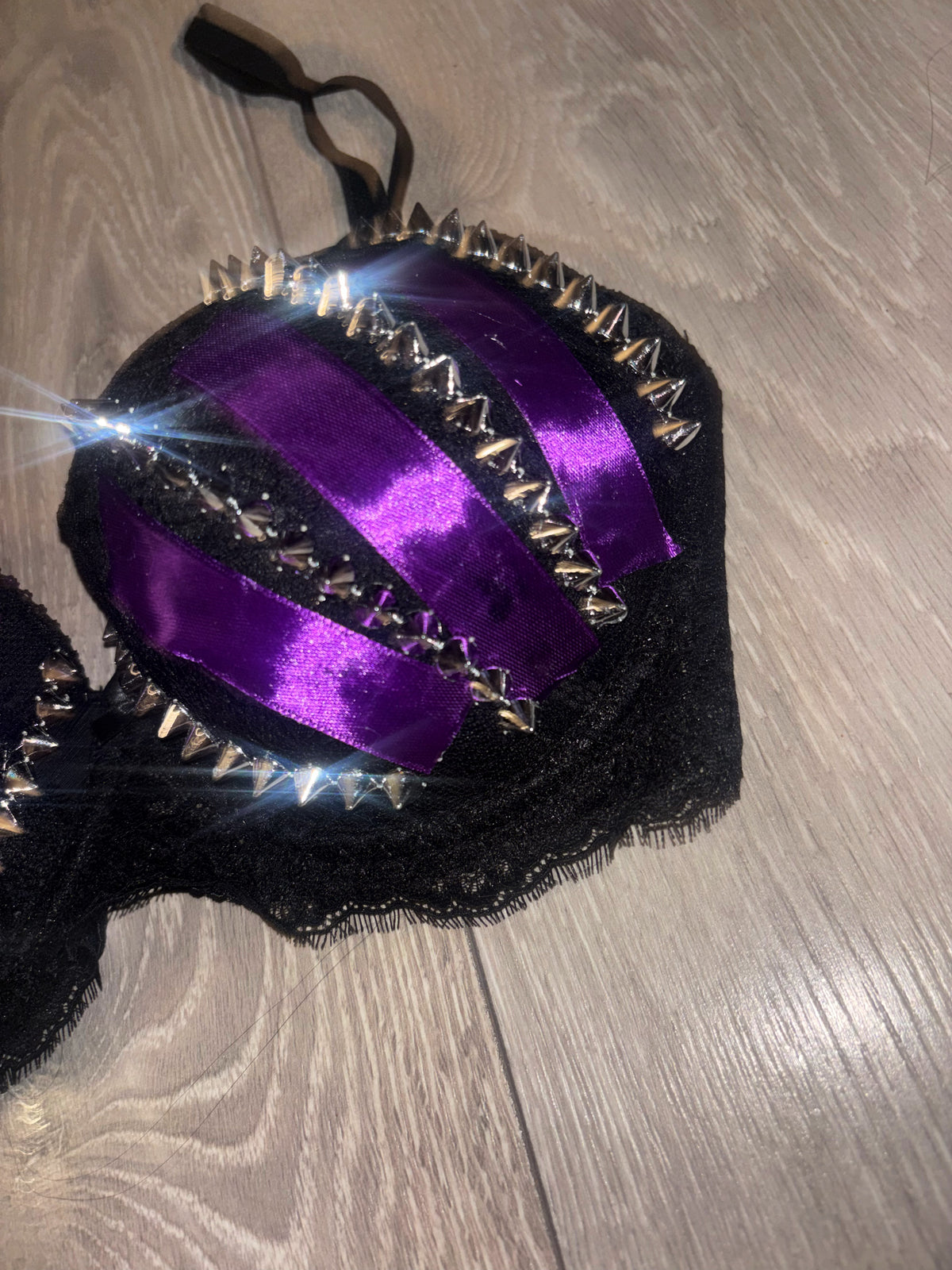 Purple Poison Spiked (with cross) Push up bra