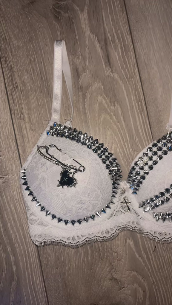 The White Swan (with cross) Spiked push up bra